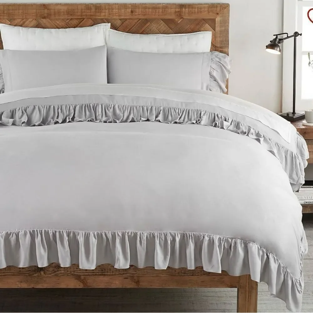 Pottery Barn TENCEL™ Ruffle Duvet Cover Q/F